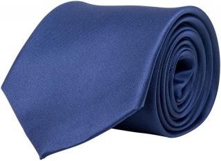 Jednoduchá tmavě modrá saténová kravata