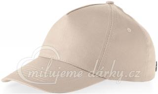 khaki béžová pětidílná čepice s nízkým profilem (Při objednání je daná cena vázána na minimální odběr.)