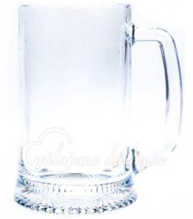 Klasická pivní sklenice / půllitr s uchem 500 ml, balení 2ks
