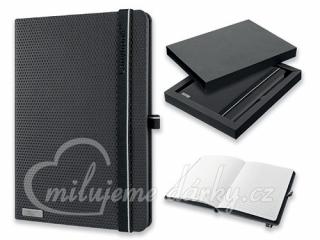 LANYBOOK PURE ELEGANCE, poznámkový zápisník s gumičkou 140x205 mm, černá S