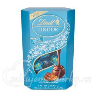 Lindt Lindor balení čokoládových pralinek, Slaný karamel, modré, 200g