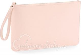 Menší plochá růžová jednoduchá kabelka s poutkem do ruky