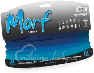 Morf® Ombré bandana - víceúčelový šátek/nákrčník na zakrytí úst, nosu, modrá
