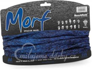 Nákrčník -Bandana Morf® - víceúčelový šátek na zakrytí úst, nosu, modrý melír