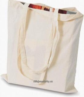 Nákupní taška přes rameno z přírodní bavlny s dlouhými držadly