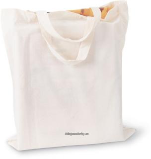 nákupní taška z přírodní bavlny s krátkými uchy