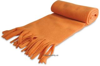 oranžová fleecová šála s třásněmi