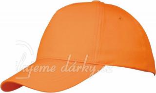 oranžová pětidílná čepice s nízkým profilem