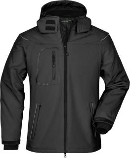 Pánská 3-vrstvá zimní softshellová bunda, James &amp; Nicholson, XL černá