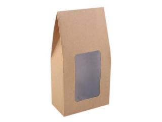 Přírodní dárková krabička s průhledem, 11x21x6cm, 1 ks