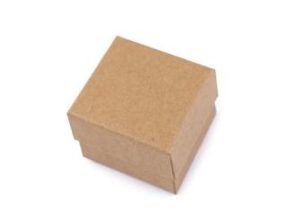 Přírodní papírová krabička vhodná na šperky, 5x5cm, balení 2 ks