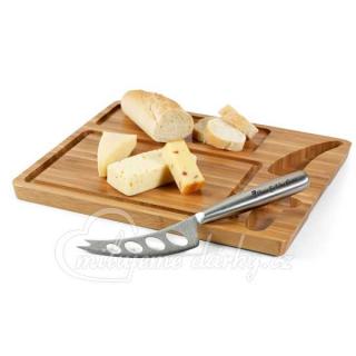 Servírovací sada na sýr, prkénko z bambusu a 1 nůž