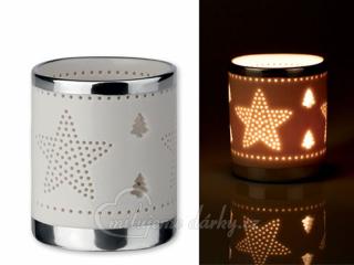 STARSHINE, Keramický vánoční svícen na 1 čajovou svíčku, bílá