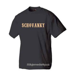 Triko černé pánské/unisex s potiskem Schovanky, velikost XL