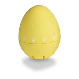 žlutá plastová kuchyňská minutka ve tvaru vejce