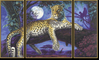 Afrika - leopard v noci (50 x 80 cm) (Malování podle čísel - Schipper)