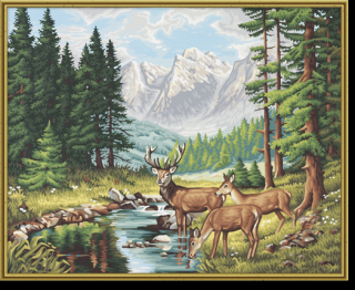 Klidná horská krajinka (40 x 50 cm) (Malování podle čísel - Schipper)