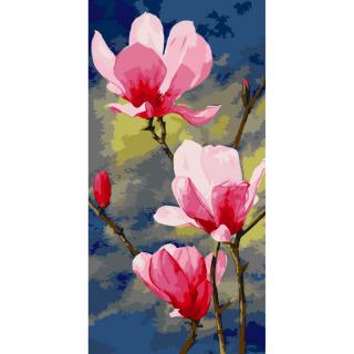 Magnolie růžová 40x80cm, Art Craft - vypnuté plátno na rám (Malování podle čísel - Art Craft)