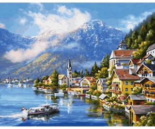 Na jezeře Hallstatt  (40 x 50 cm) (Malování podle čísel - Schipper)