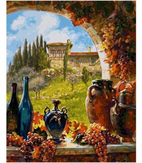 Toskánské víno (40 x 50 cm) (Malování podle čísel - Schipper)
