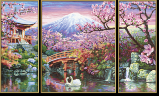 Třešňové květy v Japonsku (50 x 80 cm) - rozbalené (Malování podle čísel - Schipper)