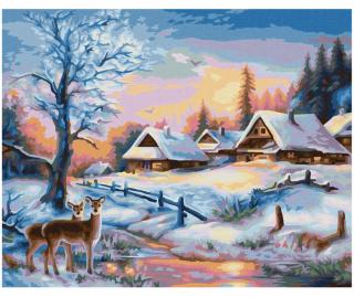 Zimní krajina (24 x 30 cm) - rozbalené (Malování podle čísel - Schipper)