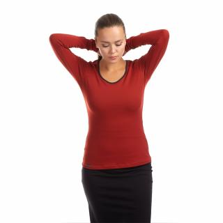 Bavlněné triko - CELIN / červená cihlová                             (Bavlněné triko - CELIN / červená cihlová                            )