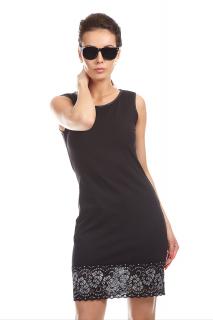Pouzdrové bavlněné šaty - GABI / černá, krajka (Pouzdrové bavlněné šaty - GABI / černá, krajka)