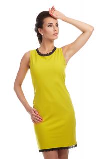 Pouzdrové bavlněné šaty - GABI / limetka  (Pouzdrové bavlněné šaty - GABI / limetka )