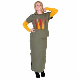 Tepláková vesta KLARA / khaki, aplikace (TTepláková vesta KLARA / khaki, aplikace)
