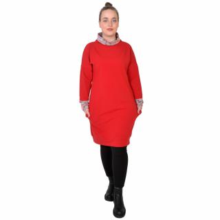 Teplákové šaty s kapsami SÁBA winter / tm. červená (Teplákové šaty s kapsami SÁBA winter / tm. červená)