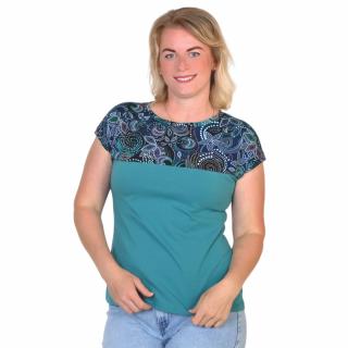 Tričko Berta summer / ornamenty, dusty green (Tričko Berta summer / ornamenty, dusty green)