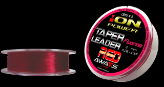 AWA-S - Ujímaný vlasec  FLUORINE RED TAPER LEADERS 15 m x 5 ks síla: 0,18 - 0,45 mm