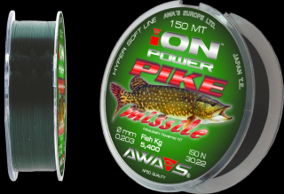 AWA-S - Vlasec na přívlač ION POWER PIKE MISSILE 150 m nosnost: 5,40 kg, síla: 0,203 mm