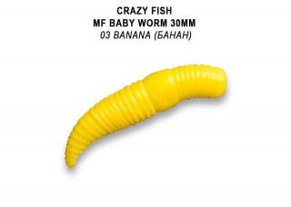 Crazy Fish - MF Baby worm 1,2  30mm sýr    12 ks Barva: 3