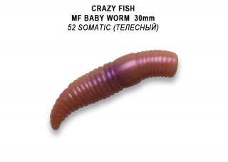 Crazy Fish - MF Baby worm 1,2  30mm sýr    12 ks Barva: 52