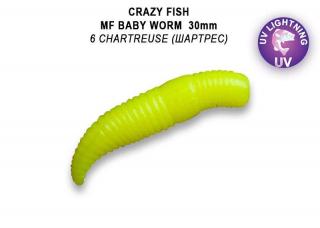 Crazy Fish - MF Baby worm 1,2  30mm sýr    12 ks Barva: 6, Floating: floating