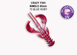 Crazy Fish - Nimble 6,5cm 7 ks Barva: 73 blue rubby