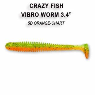 CRAZY FISH - Vibro Worm 8,5cm  5 ks Barva: barva 5D floating