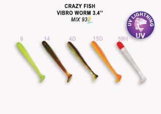 CRAZY FISH - Vibro Worm 8,5cm  5 ks Barva: barva M93 MIX