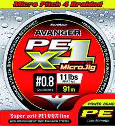Formax - Pletená šňůra Avenger micro jig DG 91 m nosnost: 6,9 kg, síla šňůry: 0,1 mm
