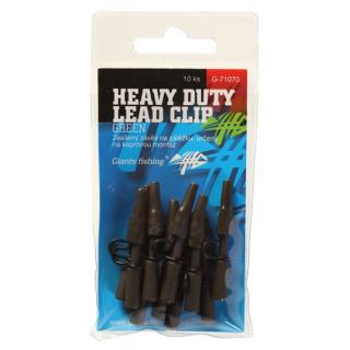 Giants Fishing -  Boční závěs kovový Heavy Duty Lead Clip Green, 10ks