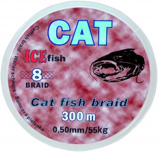 Ice fish -  Šňůra sumcová  Cat 300m nosnost: 55 kg, síla šňůry: 0,50 mm