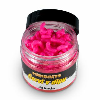 Mikbaits - Červi v dipu 50ml - všechny druhy druh: Jahoda