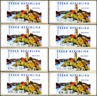Automatové známky - Hrad Zvíkov - 8 hodnot  (1.9.2002) (ČESKÁ REPUBLIKA)