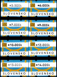 Automatové známky (I. náklad 8 hodnot) (SLOVENSKO)