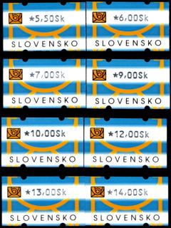 Automatové známky (II. náklad 8 hodnot) (SLOVENSKO)