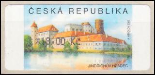 Automatové známky-Jindřichův Hradec-hodnota 18 Kč silně posunutý tisk (2.3.2005) (ČESKÁ REPUBLIKA)
