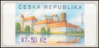Automatové známky - Jindřichův Hradec - hodnota 7,50 Kč tisk fialovou barvou  (ČESKÁ REPUBLIKA)