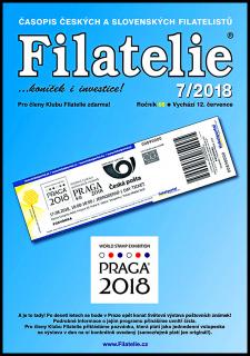 Časopis  Filatelie 7 / 2018(s vystřiženým kuponem - inzerce, bez vstupenky PRAGA (Červenec 2018)